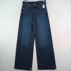 NWT Gap Wide Leg Stride Jeans Women's 27/4 High Rise Dark Wash